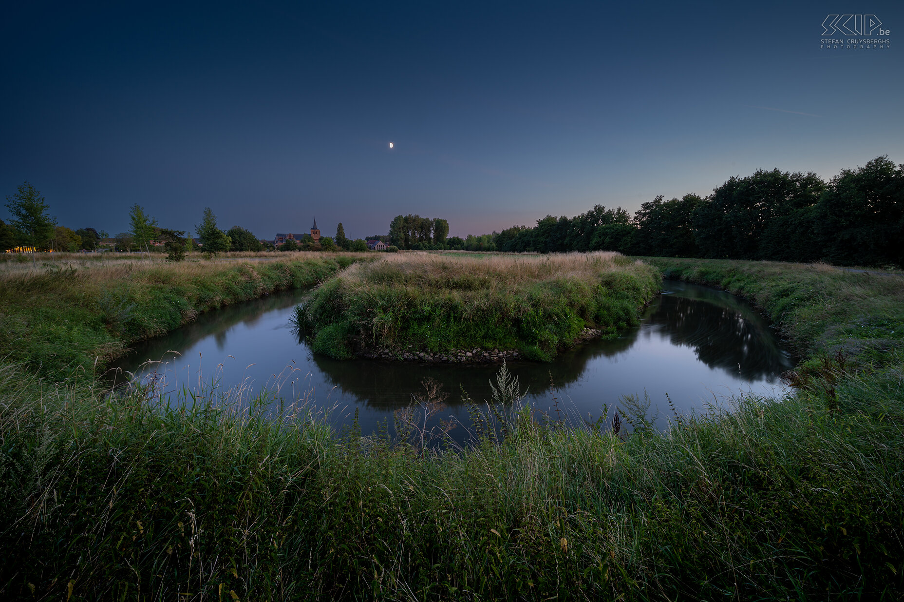 Hageland by night - Demer in Zichem (Almost) full moon on the Demer in Zichem in Scherpenheuvel-Zichem Stefan Cruysberghs